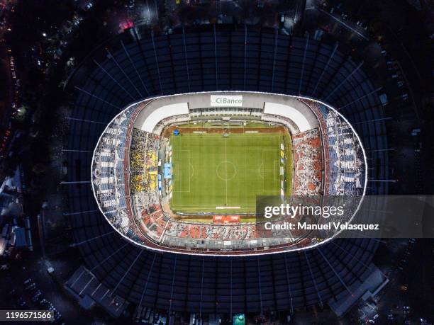 Aerial view of the Azteca Stadium prior the Final second leg match between America and Monterrey as part of the Torneo Apertura 2019 Liga MX at...