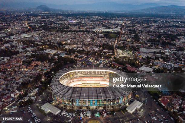 Aerial view of the Azteca Stadium prior the Final second leg match between America and Monterrey as part of the Torneo Apertura 2019 Liga MX at...