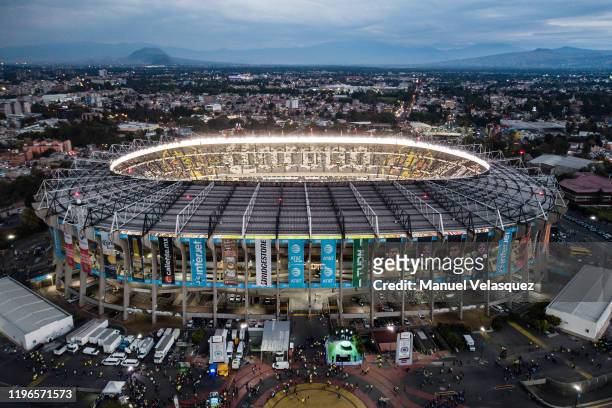 Aerial view of the Azteca Stadium prior the Final second leg match between America and Monterrey as part of the Torneo Apertura 2019 Liga MX at...