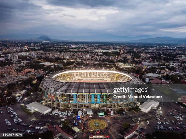 Aerial view of the Azteca Stadium prior the Final second leg match between America and Monterrey as part of the Torneo Apertura 2019 Liga MX at...