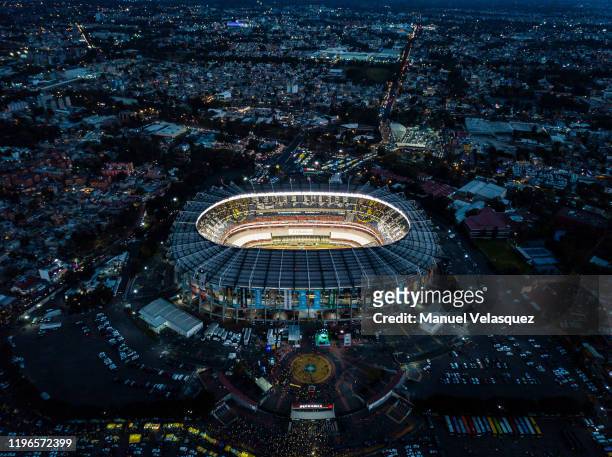 General view of the Azteca Stadium prior the Final second leg match between America and Monterrey as part of the Torneo Apertura 2019 Liga MX at...