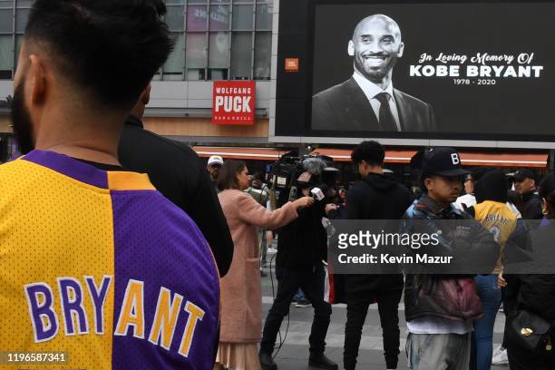 Former NBA player Kobe Bryant is remembered outside the 62nd Annual GRAMMY Awards at STAPLES Center on January 26, 2020 in Los Angeles, California....