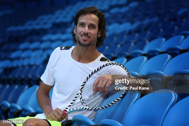 Feliciano Lopez of Spain poses following a practice session ahead of the 2020 ATP Cup Group Stage at RAC Arena on December 30, 2019 in Perth,...