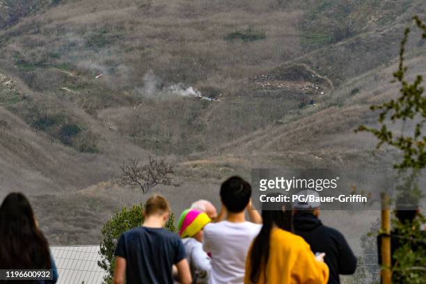 General views of the scenes surrounding the death of Kobe Bryant and his daughter Gianna Maria-Onore Bryant due to a helicopter crash on January 26,...