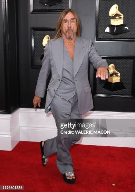 Musician Iggy Pop arrives for the 62nd Annual Grammy Awards on January 26 in Los Angeles.
