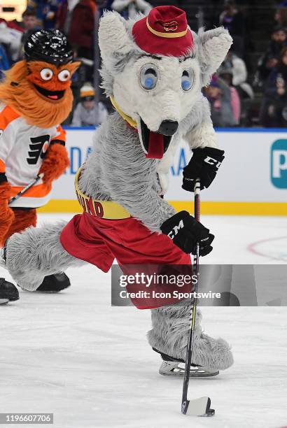 Calgary Flames mascot Harvey the Hound played in the NHL Mascots Game during the NHL All-Star Game, at Enterprise Center, St. Louis, Mo., on January...