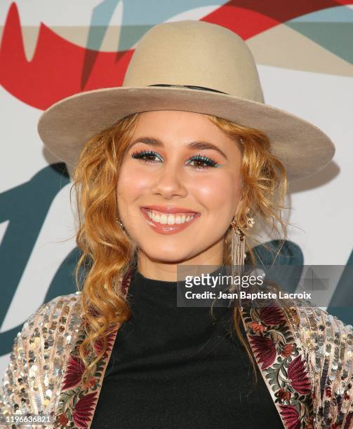 Haley Reinhart attends Steven Tyler's Third Annual Grammy Awards Viewing Party to benefit Janies Fund presented by Live Nation at Raleigh Studios on...
