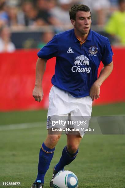 Defender Seamus Coleman of the Philadelphia Union in action during a game against Everton FC at PPL Park on July 20, 2011 in Chester, Pennsylvania....