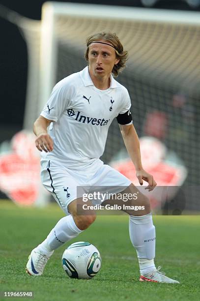 Luka Modric of Tottenham in action during the 2011 Vodacom Challenge final match between Orlando Pirates and Tottenham Hotspur at Coca Cola Stadium...