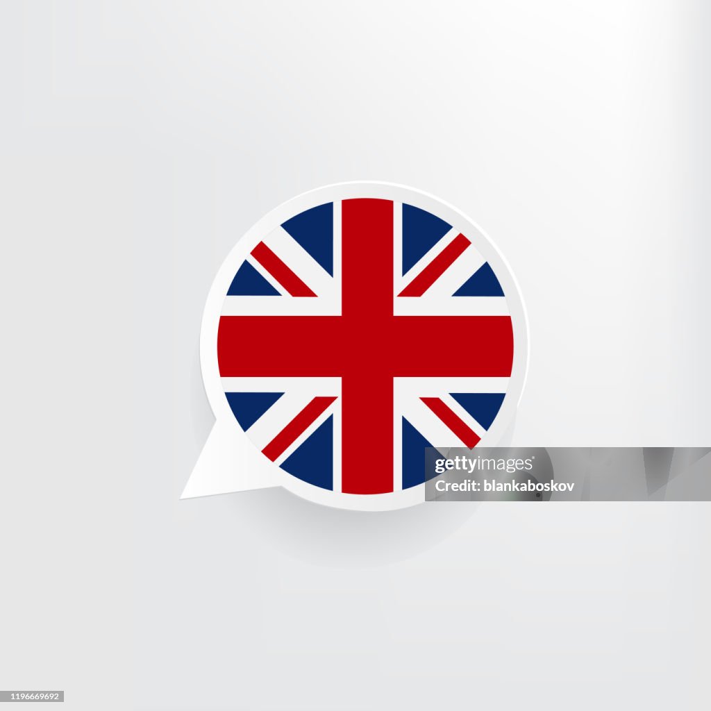 United Kingdom Flag Speech Bubble