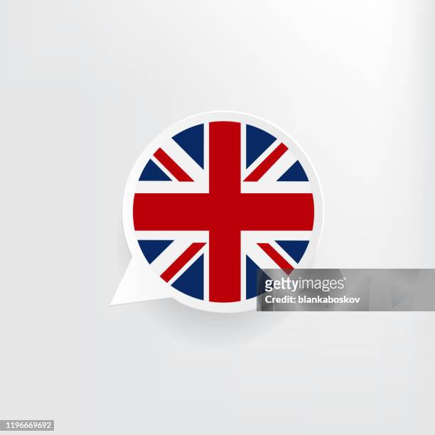 united kingdom flag speech bubble - english culture stock illustrations