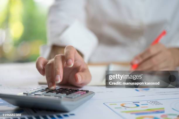 business woman thinking account,accounting - different loans stock pictures, royalty-free photos & images