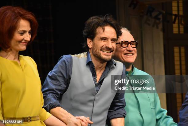 Nicola Ransom and Oliver Mommsen attend the "Ab jetzt" theater premiere on January 26, 2020 in Berlin, Germany.