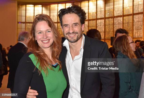 Nicola Mommsen and Oliver Mommsen attend the "Ab jetzt" theater premiere on January 26, 2020 in Berlin, Germany.