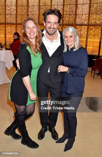 Nicola Mommsen, Oliver Mommsen and Charlotte Mommsen attend the "Ab jetzt" theater premiere on January 26, 2020 in Berlin, Germany.