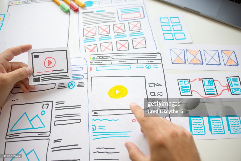 Designer Planning Draft Sketch In Design Studio High-Res Stock Photo ...