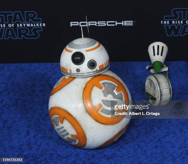 And D-0 arrive for the Premiere Of Disney's "Star Wars: The Rise Of Skywalker" held at The Dolby Theatre on December 16, 2019 in Hollywood,...