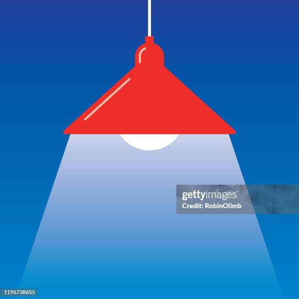 red hanging light icon - lamp shade stock illustrations