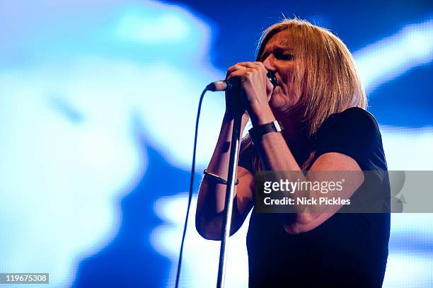 Beth Gibbons of the band 'Portishead' performs on day one of 'I'll Be Your Mirror' at Alexandra Palace on July 23, 2011 in London, England.