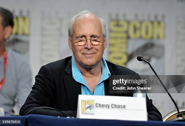 Actor Chevy Chase speaks at the "Community" Panel during Comic-Con 2011 on July 23, 2011 in San Diego, California.