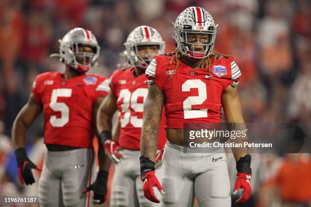 Defensive end Chase Young of the Ohio State Buckeyes during the PlayStation Fiesta Bowl against the Clemson Tigers at State Farm Stadium on December...