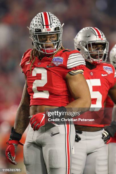 Defensive end Chase Young of the Ohio State Buckeyes during the PlayStation Fiesta Bowl against the Clemson Tigers at State Farm Stadium on December...