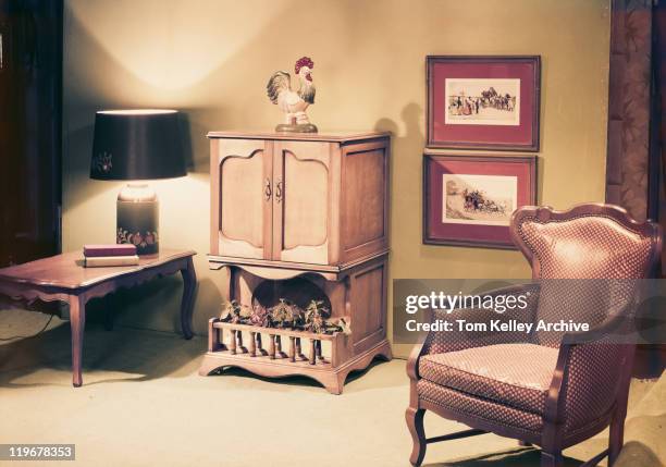 home interior with cock sculpture on cupboard - 1951 stock pictures, royalty-free photos & images