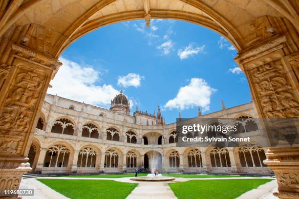 portugal, jeronimos monastery at belem in lisbon - lisbon portugal stock pictures, royalty-free photos & images