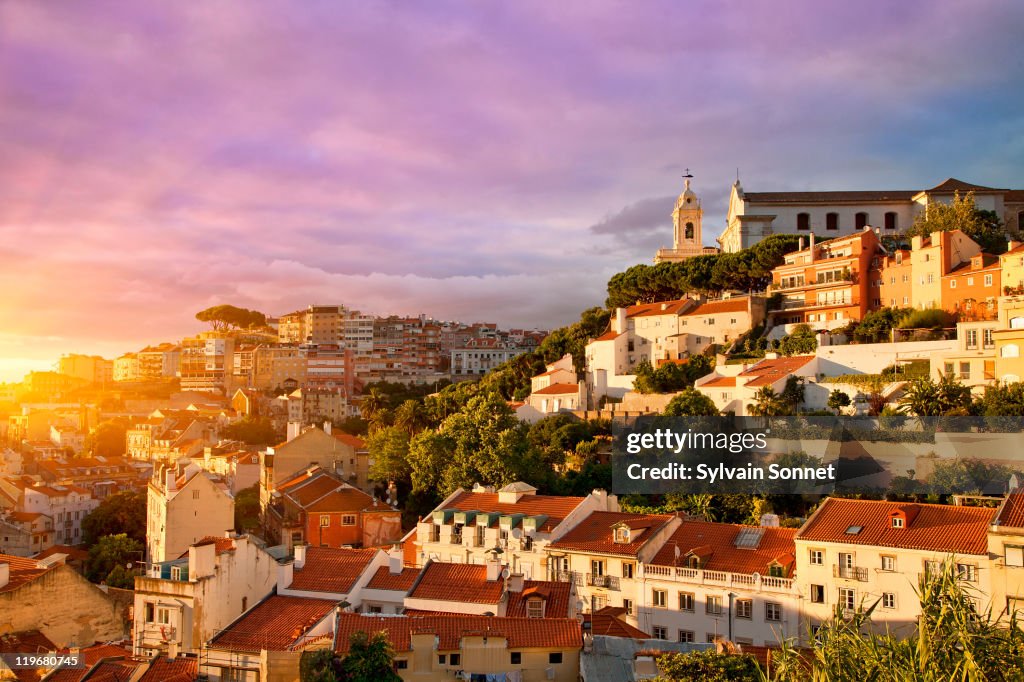 Lisbon, Old Town at Sunset