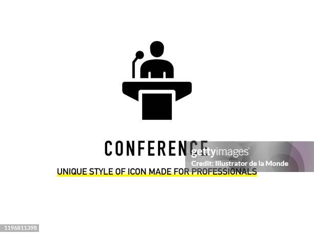 conference glyph icon design - school debate stock illustrations