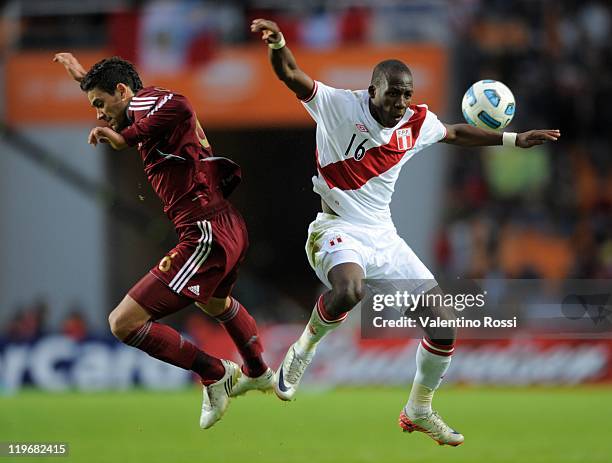 Luis Advíncula of Peru during third place match Copa America 2011 at La Plata City Stadium on July 23, 2011 in La Plata,Argentina.