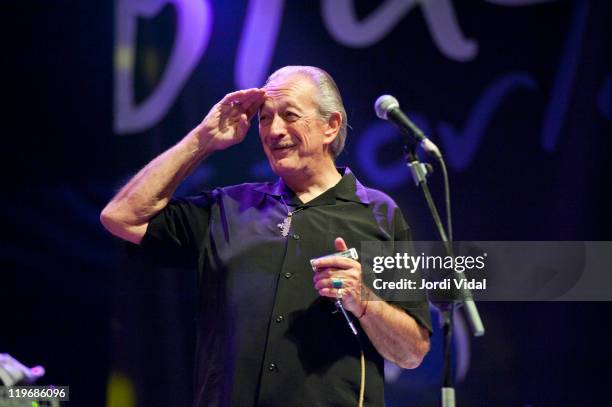 Charlie Musselwhite performs on stage during Blues Cazorla Festival Day 3 at Plaza de Toros on July 23, 2011 in Cazorla, Spain.