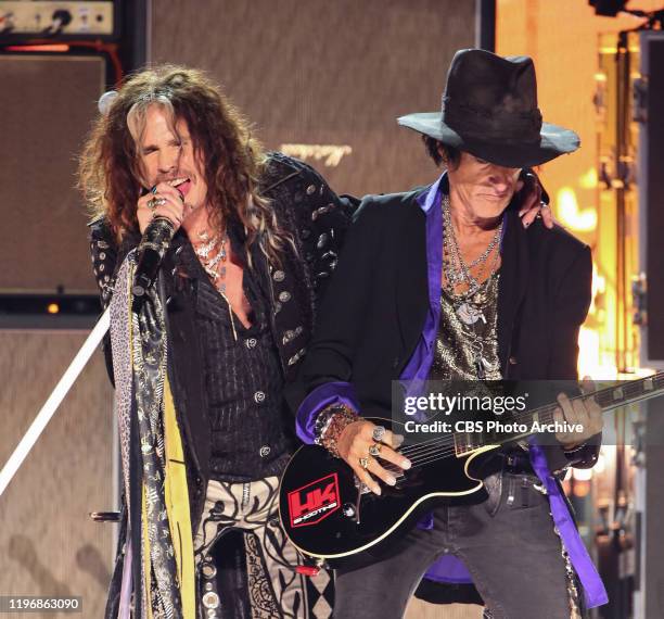 Aerosmith performs at THE 62ND ANNUAL GRAMMY® AWARDS, broadcast live from the STAPLES Center in Los Angeles, Sunday, January 26, 2020 on the CBS...