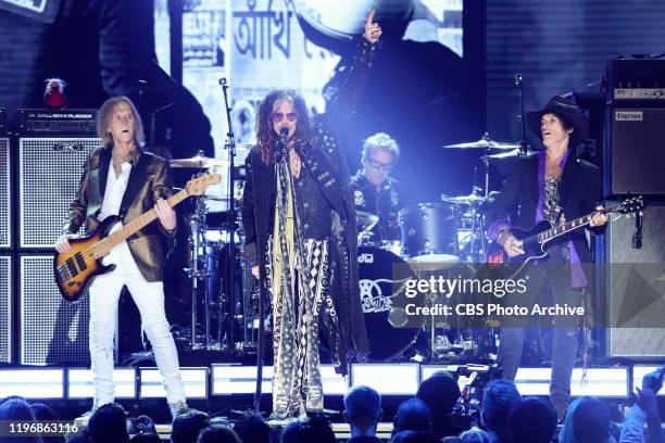 Aerosmith performs at THE 62ND ANNUAL GRAMMY® AWARDS, broadcast live from the STAPLES Center in Los Angeles, Sunday, January 26, 2020 on the CBS...