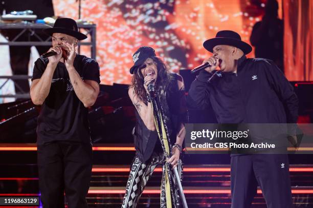 Aerosmith and RUN DMC perform at THE 62ND ANNUAL GRAMMY® AWARDS, broadcast live from the STAPLES Center in Los Angeles, Sunday, January 26, 2020 on...