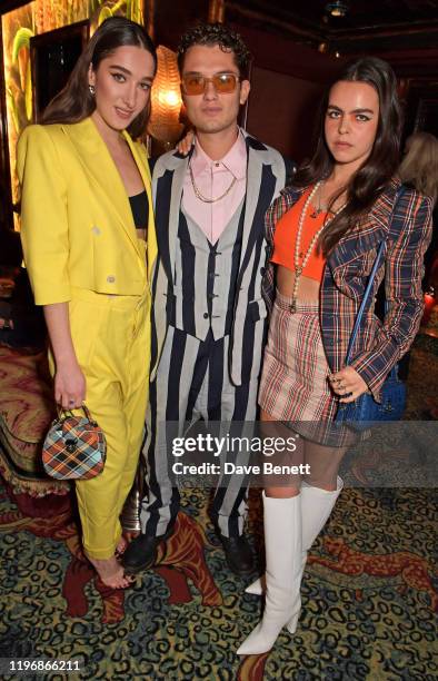 Bella Tilbury, Rafferty Law and Bee Beardsworth attend the 'Country & Town House: Great British Brands' party at Annabel's on January 27, 2020 in...