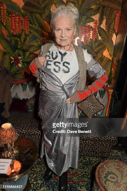 Dame Vivienne Westwood attends the 'Country & Town House: Great British Brands' party at Annabel's on January 27, 2020 in London, England.