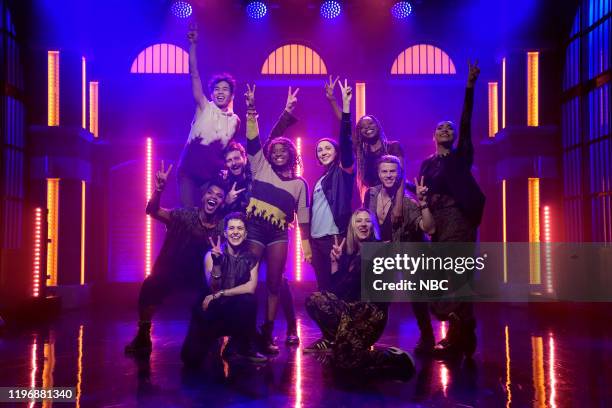 Episode 942 -- Pictured: The cast of the Broadway production Jagged Little Pill perform on January 27, 2020 --