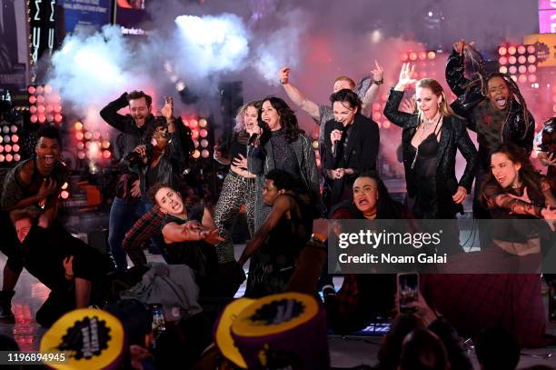 Alanis Morissette and the Jagged Little Pill cast perform at Times Square New Year's Eve 2020 Celebration on December 31, 2019 in New York City.