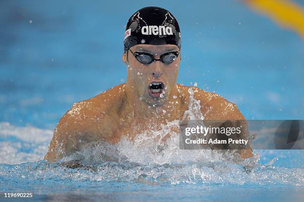 Alexander Dale Oen of Norway competes in the Men's 100m Breaststroke heats during Day Nine of the 14th FINA World Championships at the Oriental...