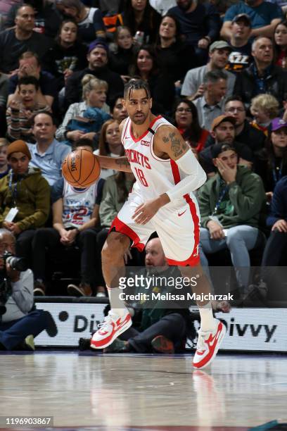 Thabo Sefolosha of the Houston Rockets handles the ball against the Utah Jazz on January 27, 2020 at Vivint Smart Home Arena in Salt Lake City, Utah....