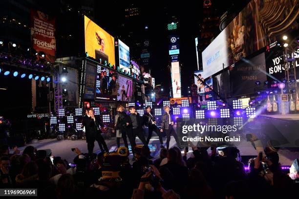 Performs during the Times Square New Year's Eve 2020 Celebration on December 31, 2019 in New York City.