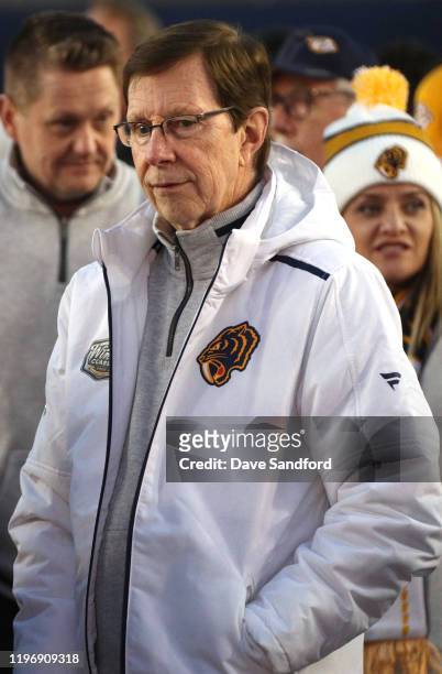 General manage David Poile of the Nashville Predators attends practice for the 2020 Bridgestone NHL Winter Classic at Cotton Bowl on December 31,...