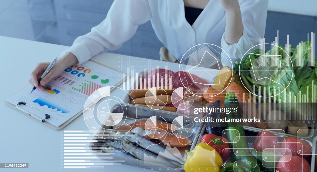 Food and science concept. Dietitian. Nutrition.