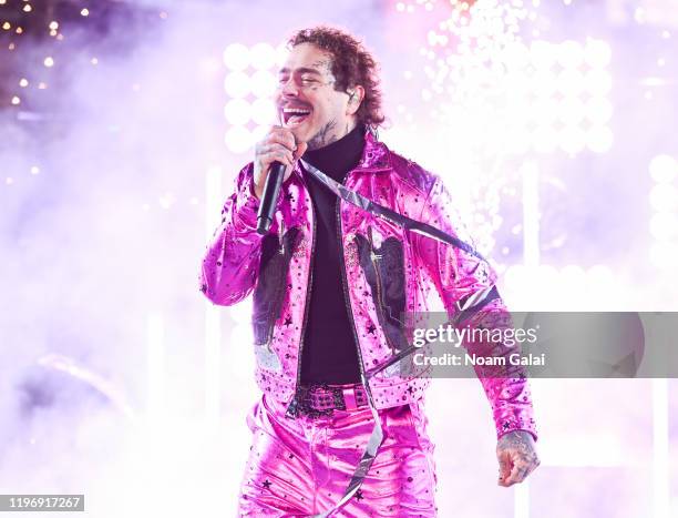 Post Malone performs during the Times Square New Year's Eve 2020 Celebration on December 31, 2019 in New York City.