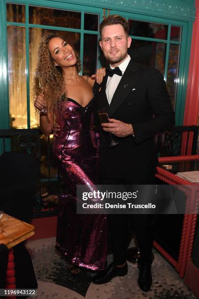 Singer/songwriter Leona Lewis and her husband co-founder of No Ceilings Entertainment Dennis Jauch attend Mayfair Supper Club during its debut on New...