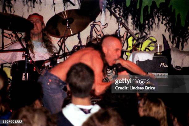 Maynard James Keenan and Danny Carey perform in Tool at the Jellö Loft in Hollywood on December 31, 1991 in Los Angeles.