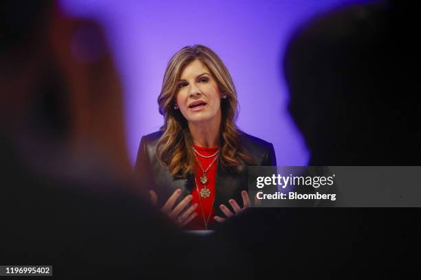 Jennifer Morgan, co-chief executive officer of SAP SE, gestures while speaking during the company's full year earnings news conference in Walldorf,...