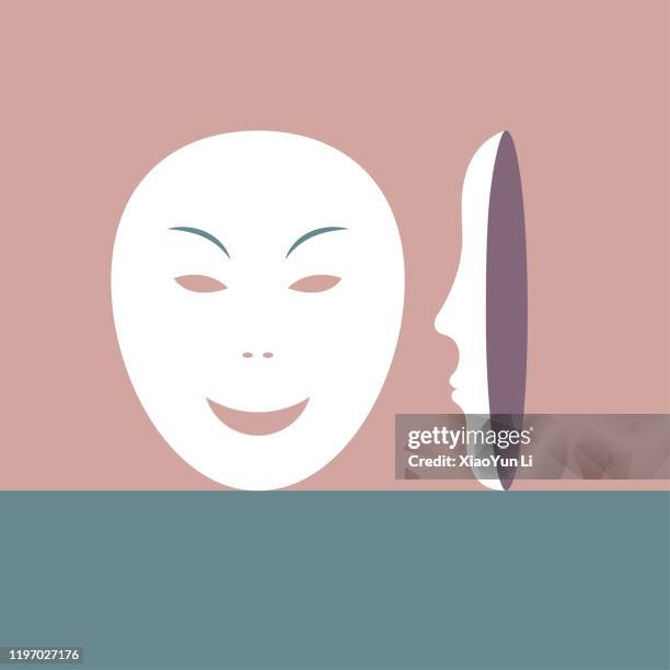 vektor gezeichnete maske. - theatermaske stock-grafiken, -clipart, -cartoons und -symbole