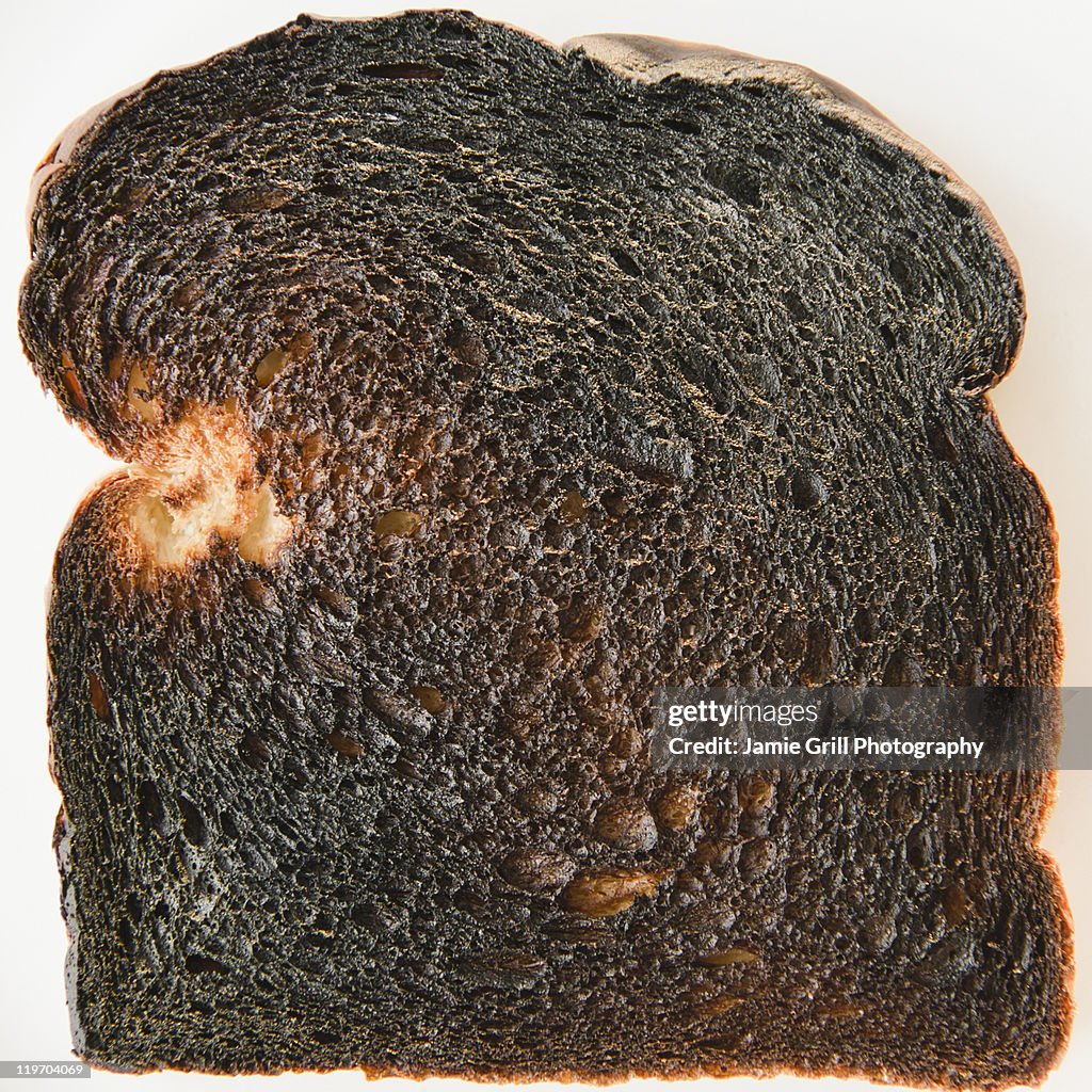 Close up of burnt toast